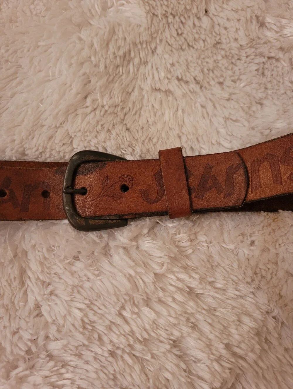 Genuine Cowhide Embroired Leather Belt Size Small Medium!
